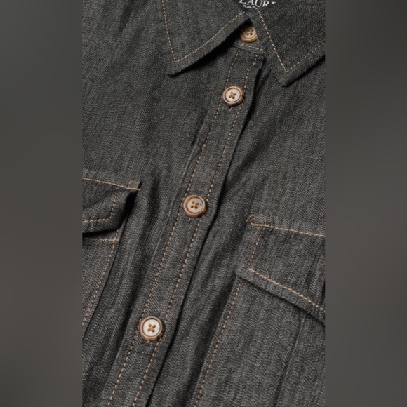 Ralph Lauren Women's Denim Short Sleeve Shirtdress Black Size 18W - Picture 5 of 7